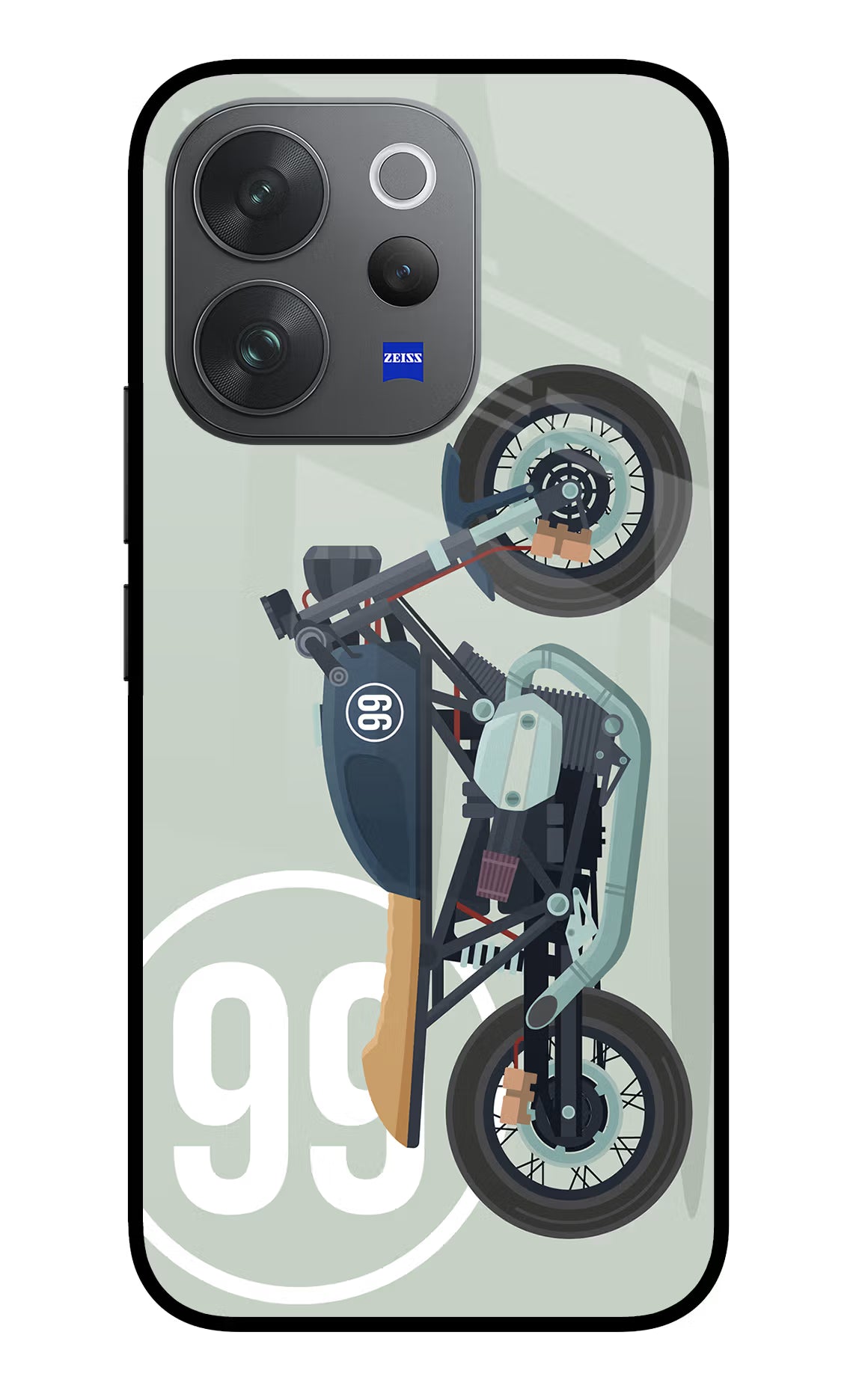 Classic Cafe Racer 99 Vivo V70 Elite 5G Glass Case Back Cover by Casekaro