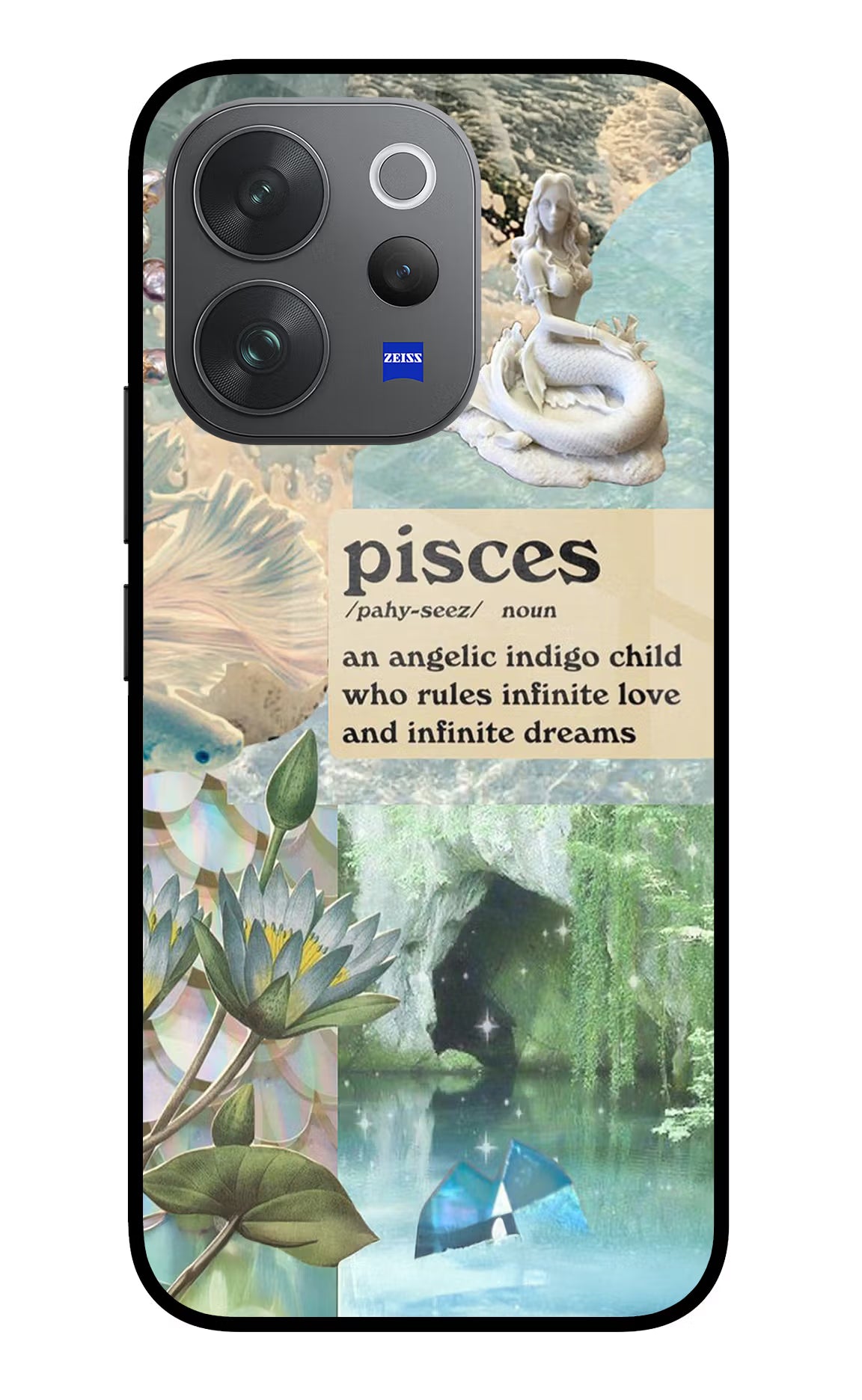 Pisces Zodiac Vivo V70 Elite 5G Glass Case Back Cover by Casekaro