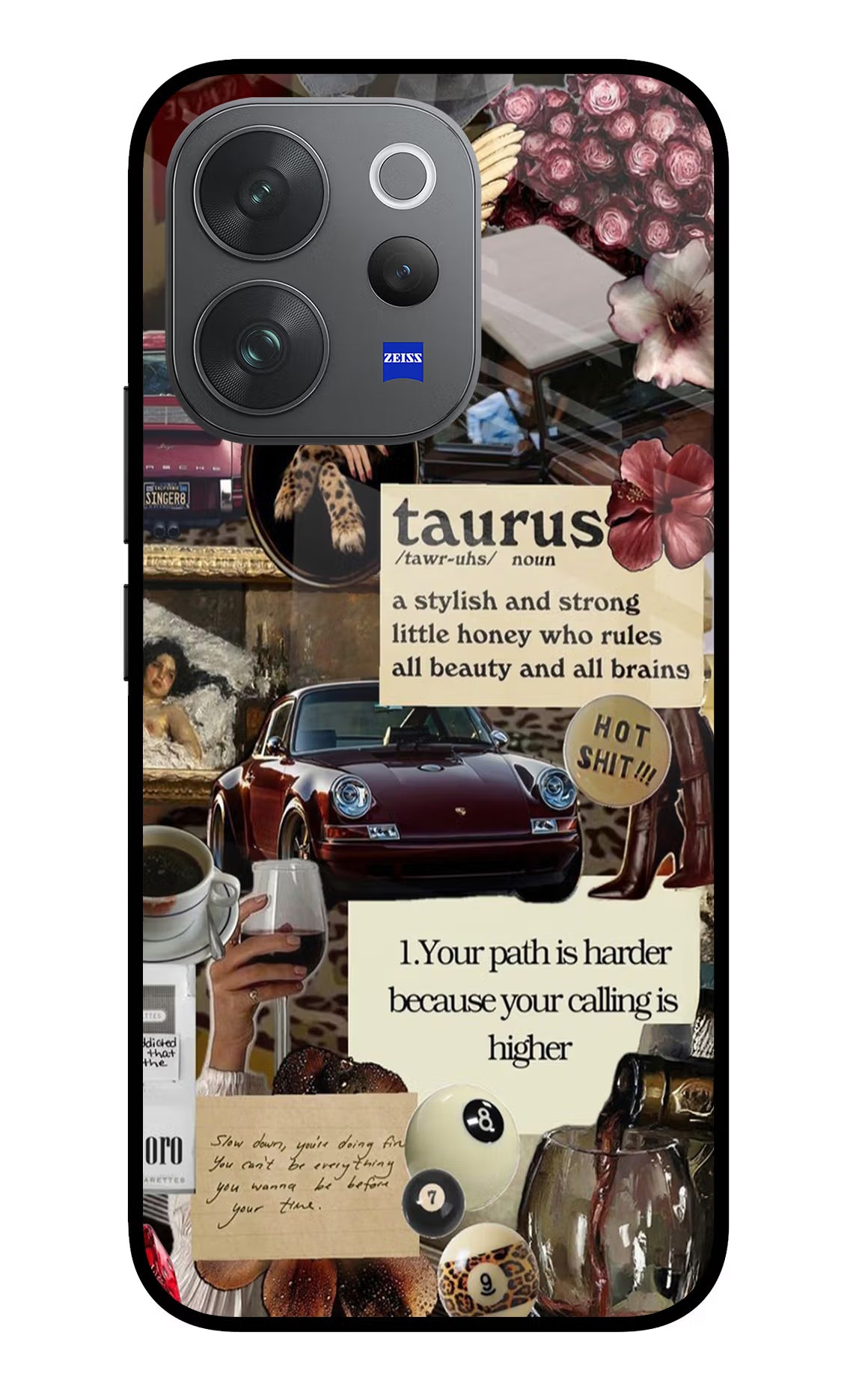 Taurus Zodiac Vivo V70 Elite 5G Glass Case Back Cover by Casekaro