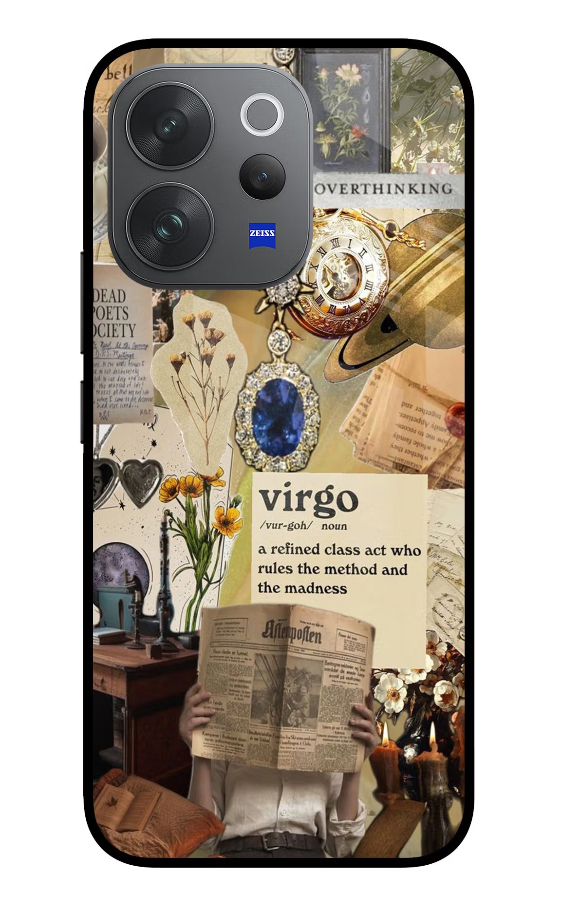 Virgo Zodiac Vivo V70 Elite 5G Glass Case Back Cover by Casekaro