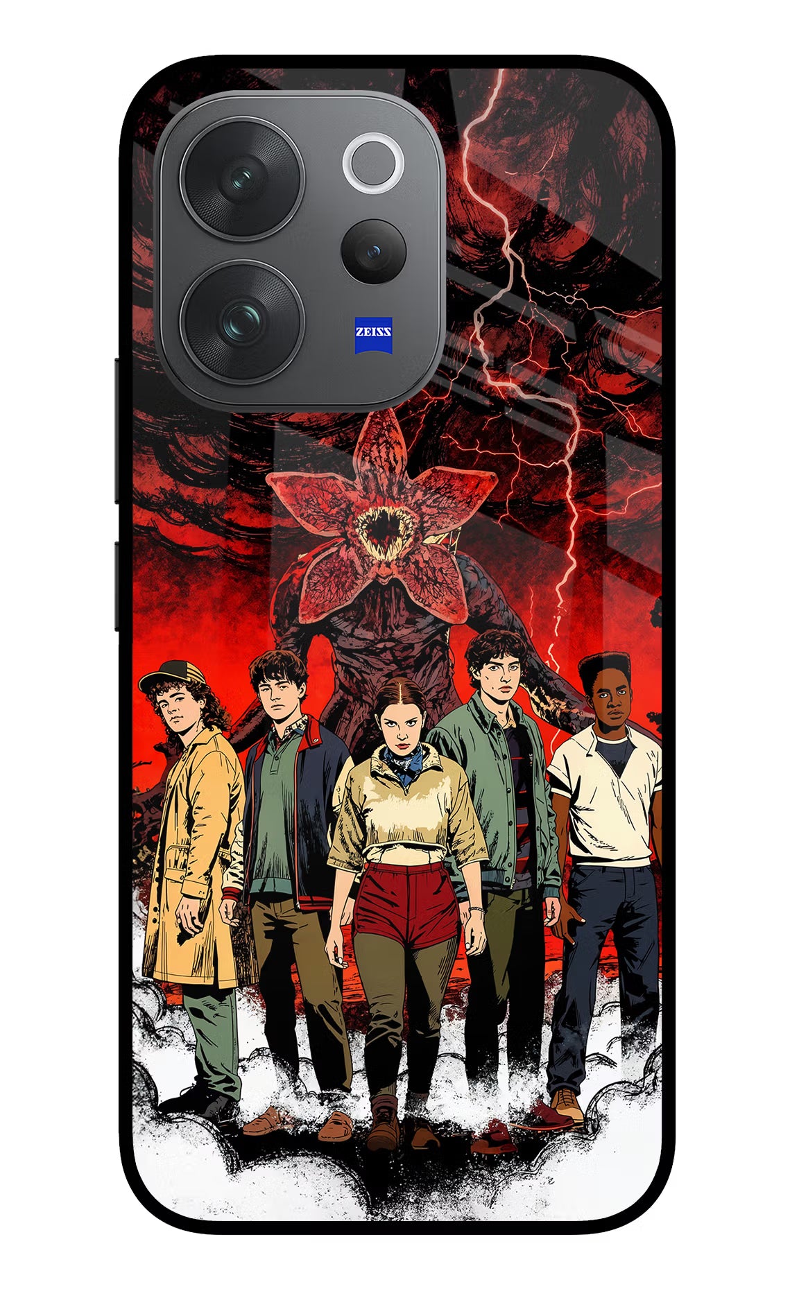 Ordinary Things Characters Vivo V70 Elite 5G Glass Case Back Cover by Casekaro