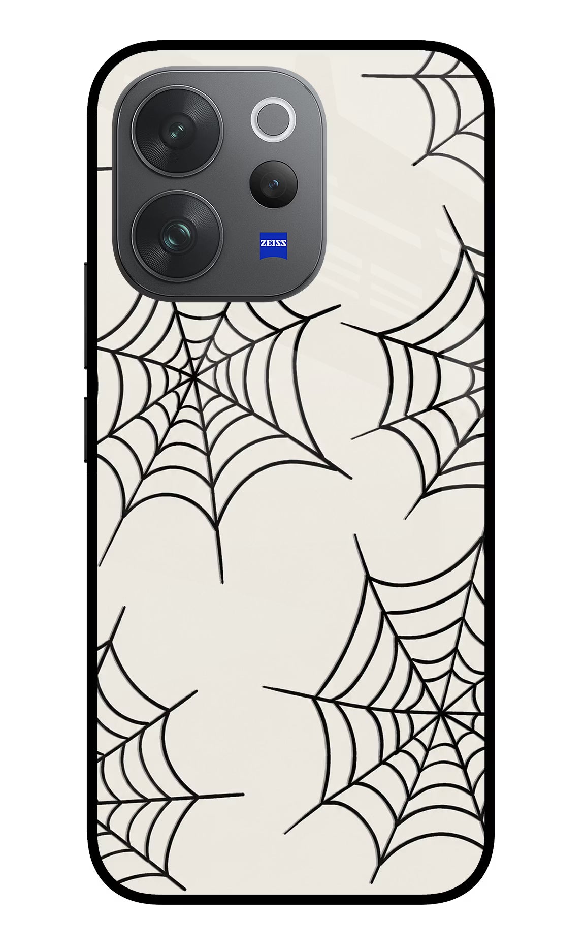 Spider Web Vivo V70 Elite 5G Glass Case Back Cover by Casekaro