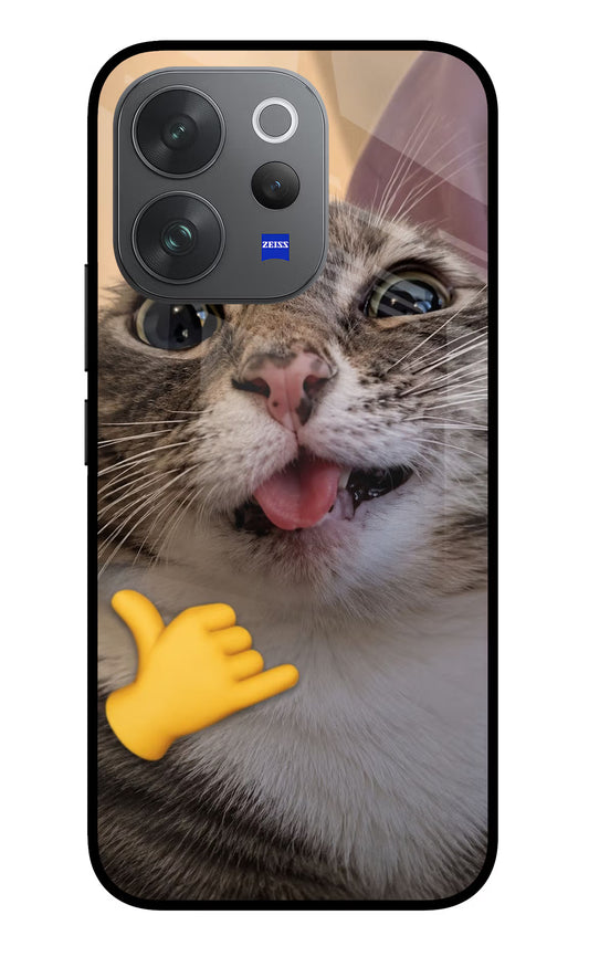 Silly Cat Call Vivo V70 Elite 5G Glass Case