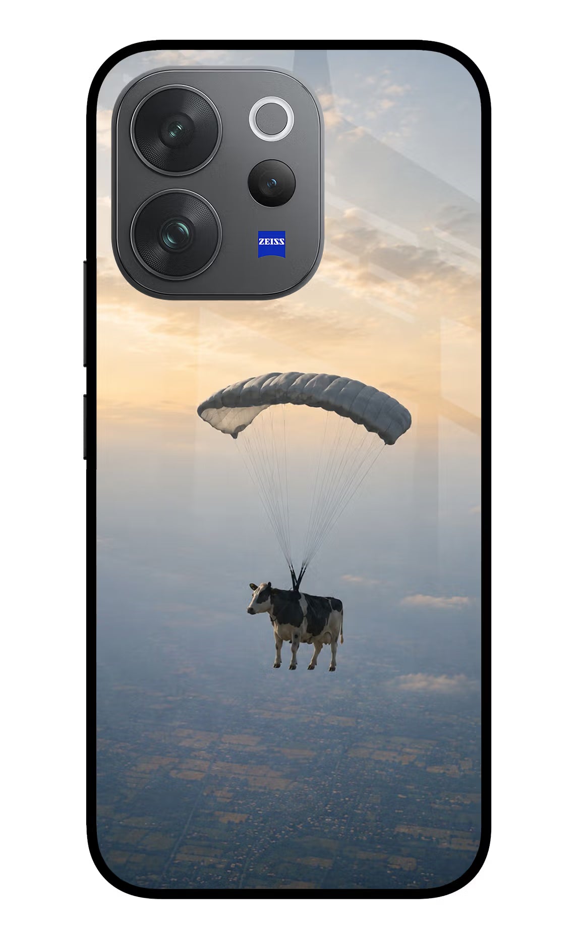 Skydiving Cow Vivo V70 Elite 5G Glass Case