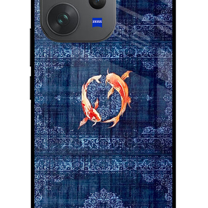 Koi Blue Vivo V70 Elite 5G Glass Case