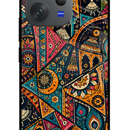 Folk Print Vivo V70 Elite 5G Glass Case