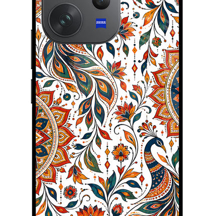 White Mayura Vivo V70 Elite 5G Glass Case