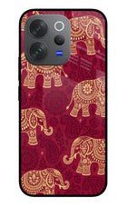 Maroon Elephant Vivo V70 Elite 5G Glass Case