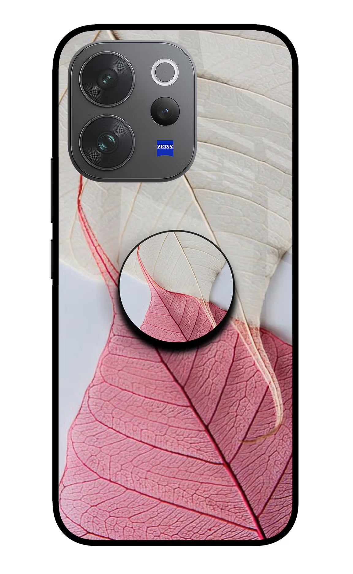 White Pink Leaf Vivo V70 Elite 5G Pop Case by Casekaro