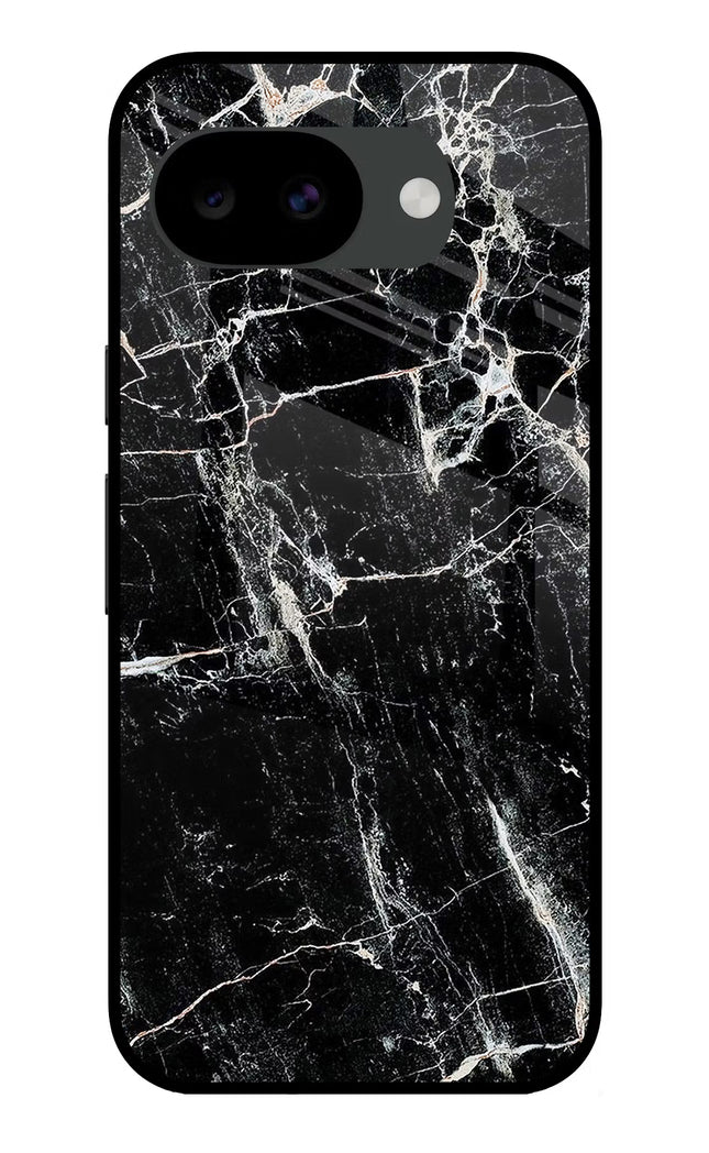 Black Marble Texture Google Pixel 10a Glass Case Back Cover by Casekaro