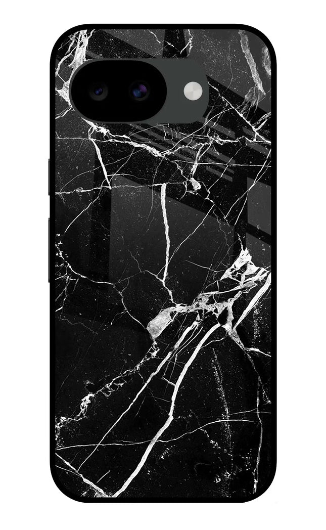 Black Marble Pattern Google Pixel 10a Glass Case