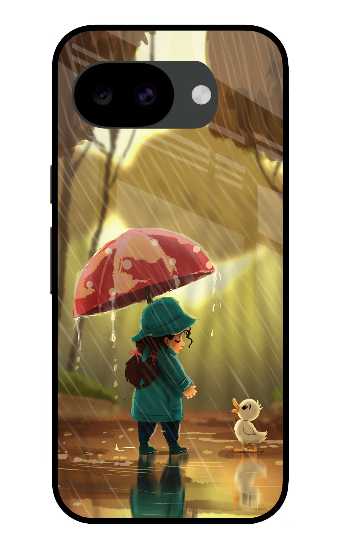 Rainy Day Google Pixel 10a Glass Case Back Cover by Casekaro