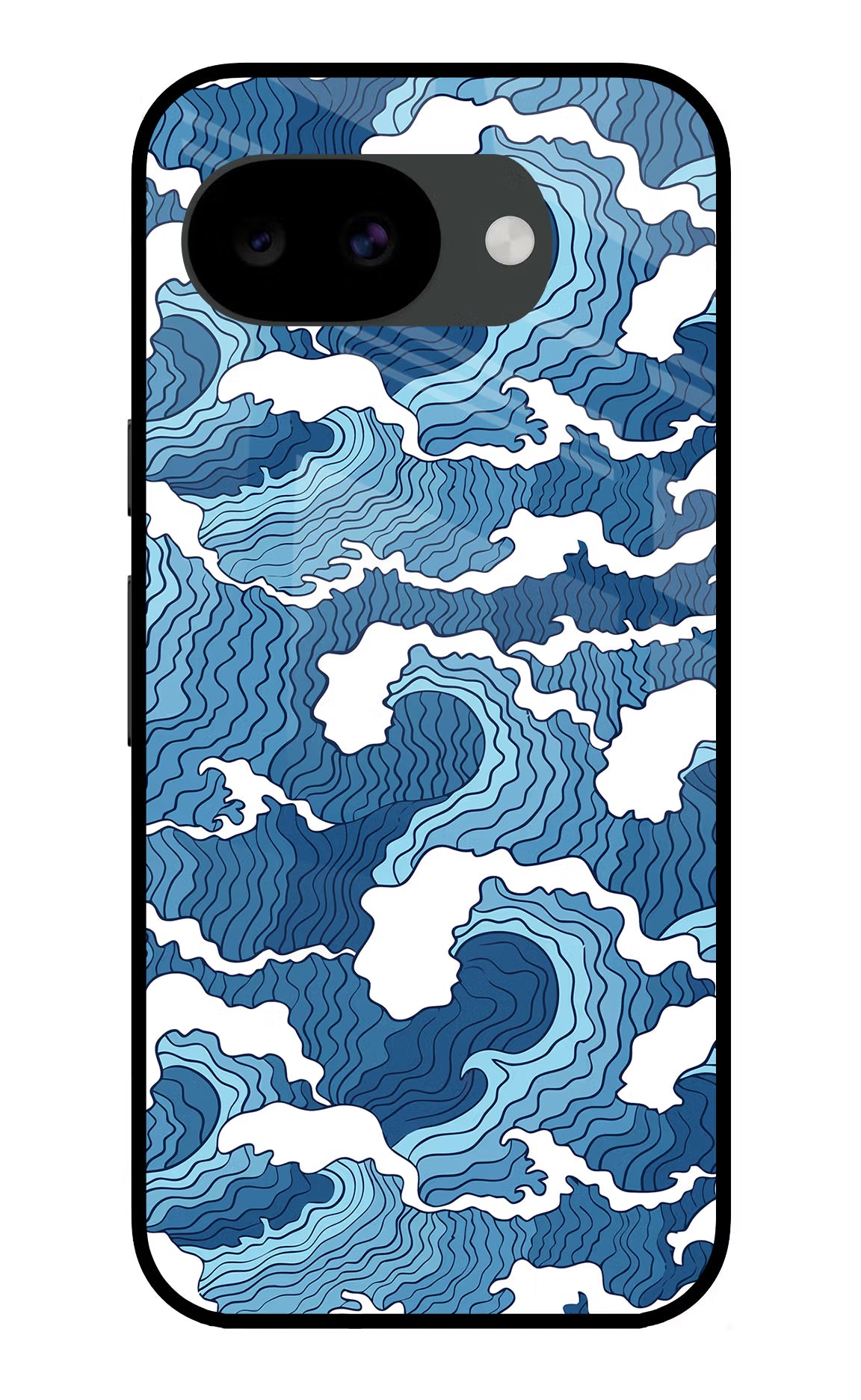 Blue Waves Google Pixel 10a Glass Case Back Cover by Casekaro