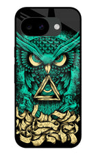 Green Owl Google Pixel 10a Glass Case