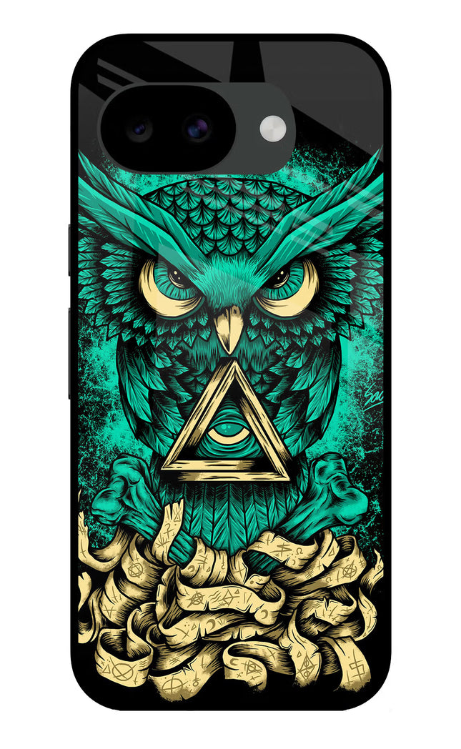 Green Owl Google Pixel 10a Glass Case
