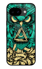Green Owl Google Pixel 10a Glass Case