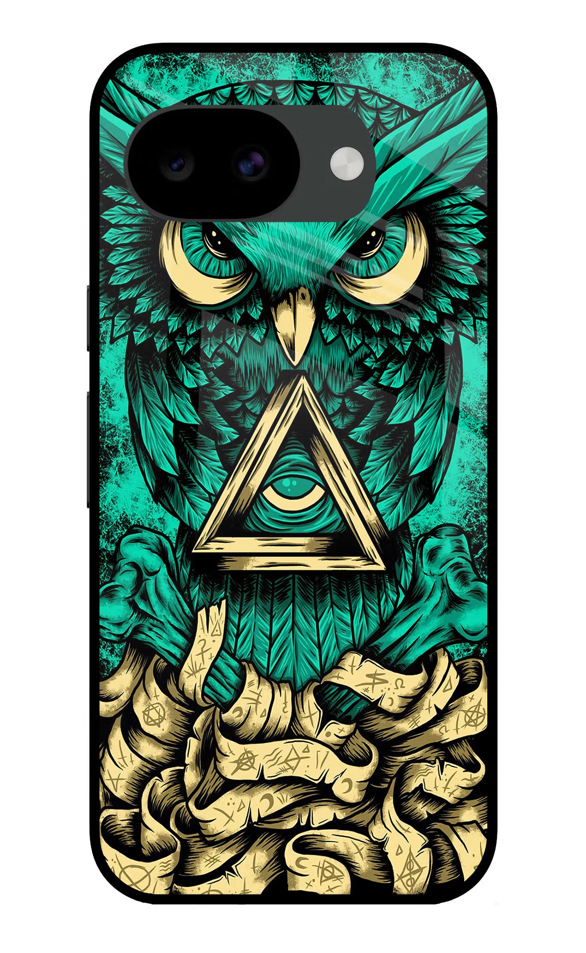 Green Owl Google Pixel 10a Glass Case