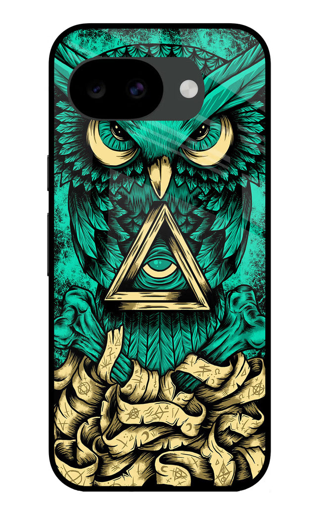 Green Owl Google Pixel 10a Glass Case