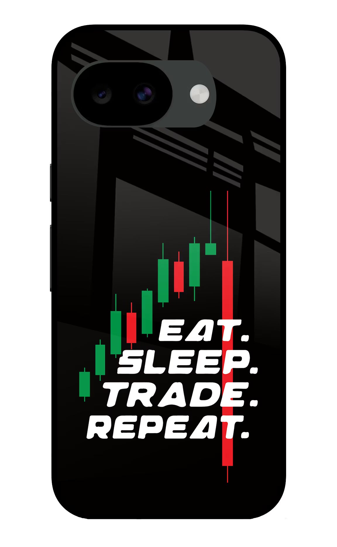 Eat Sleep Trade Repeat Google Pixel 10a Glass Case