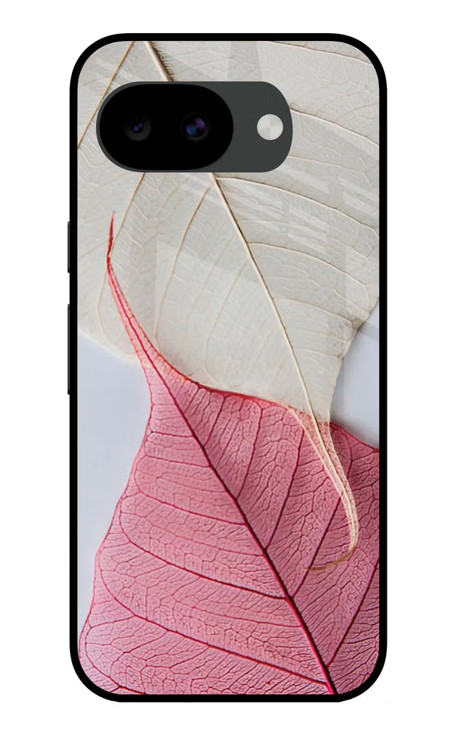 White Pink Leaf Google Pixel 10a Glass Case