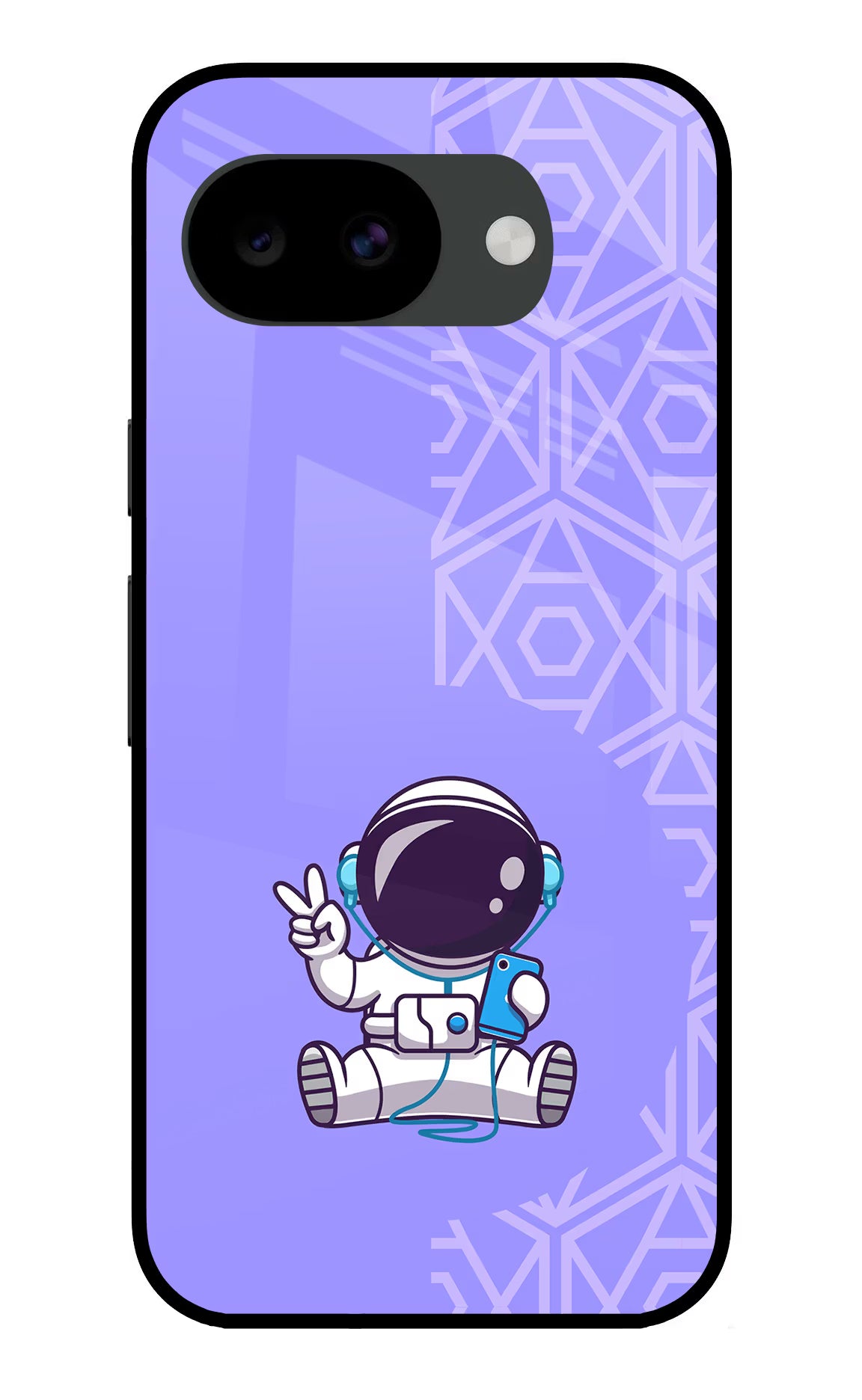 Cute Astronaut Chilling Google Pixel 10a Glass Case Back Cover by Casekaro