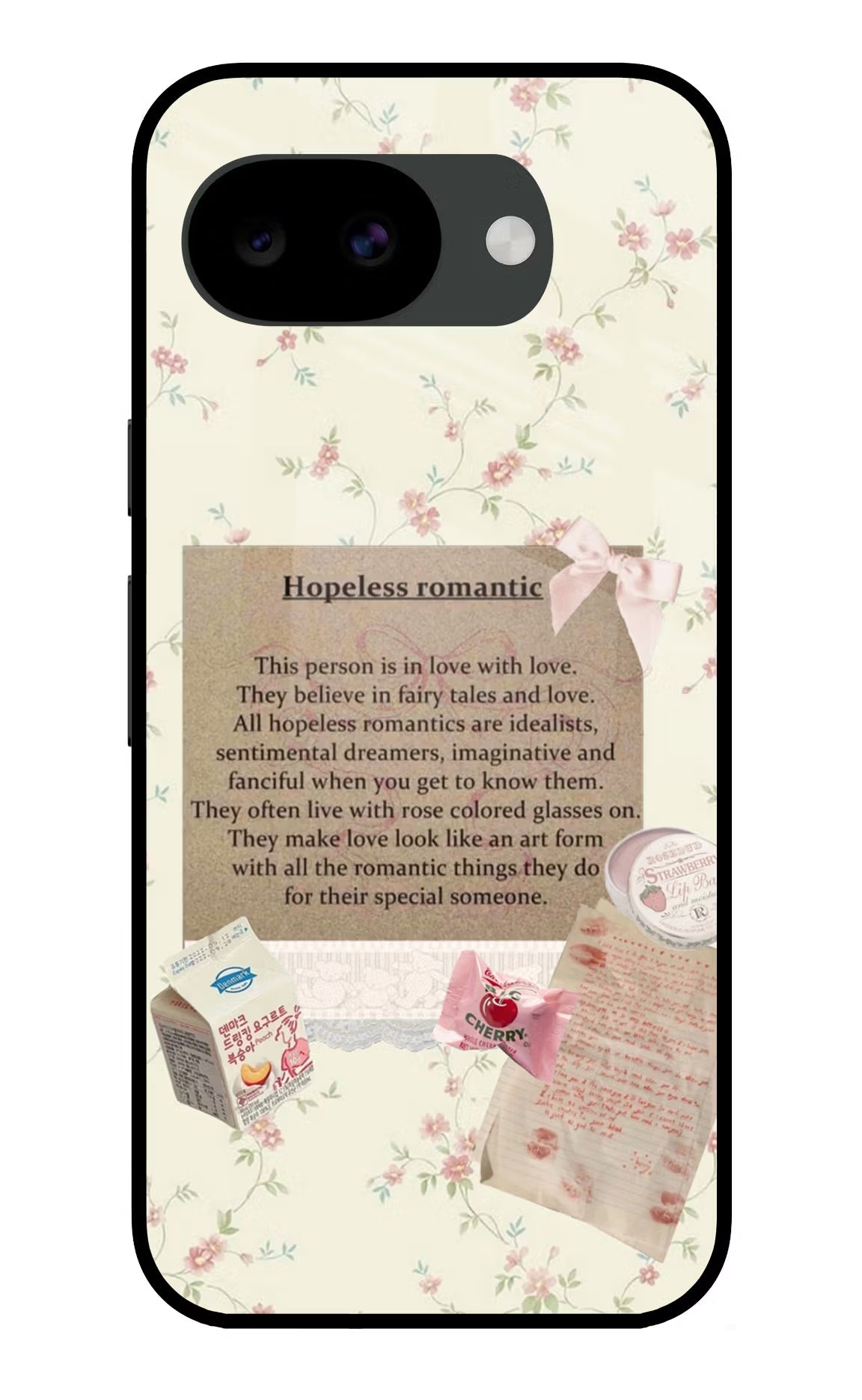 Hopeless Romantic Google Pixel 10a Glass Case