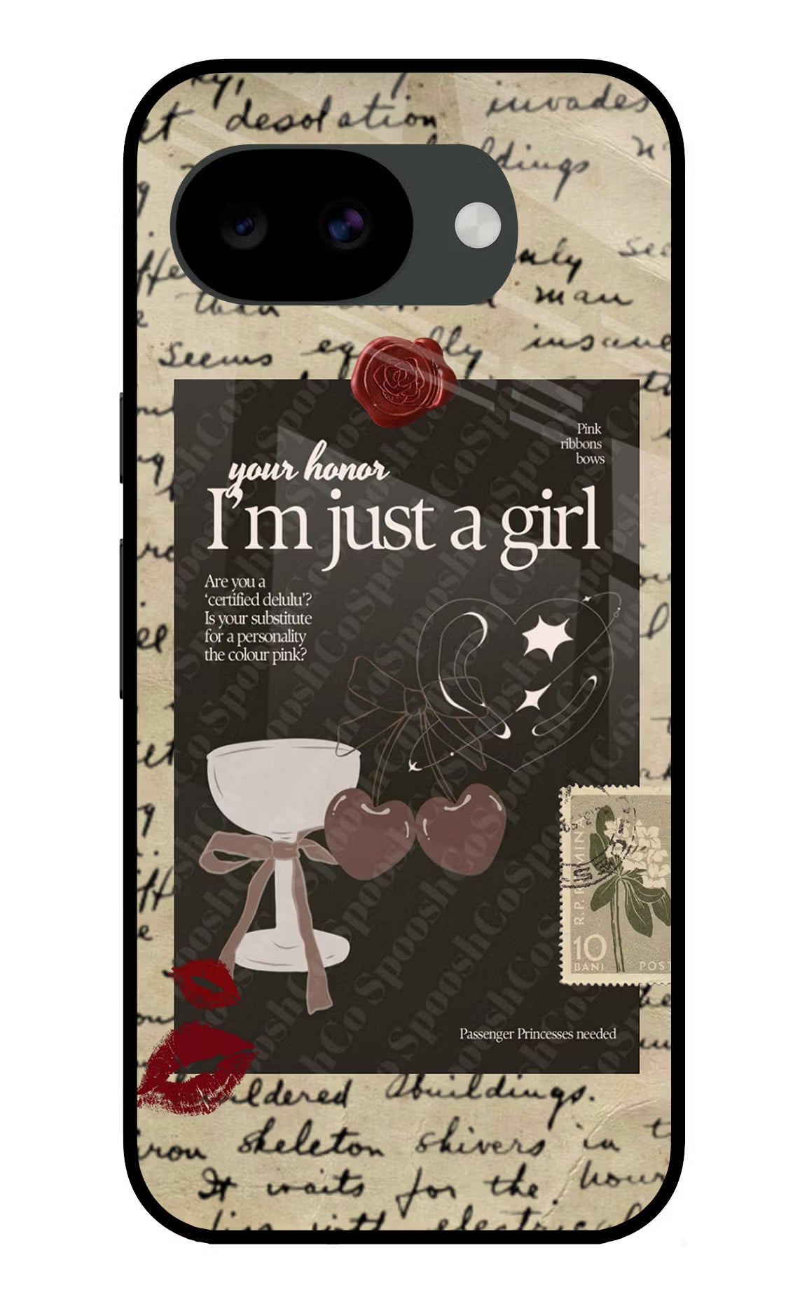 I am just a girl Google Pixel 10a Glass Case