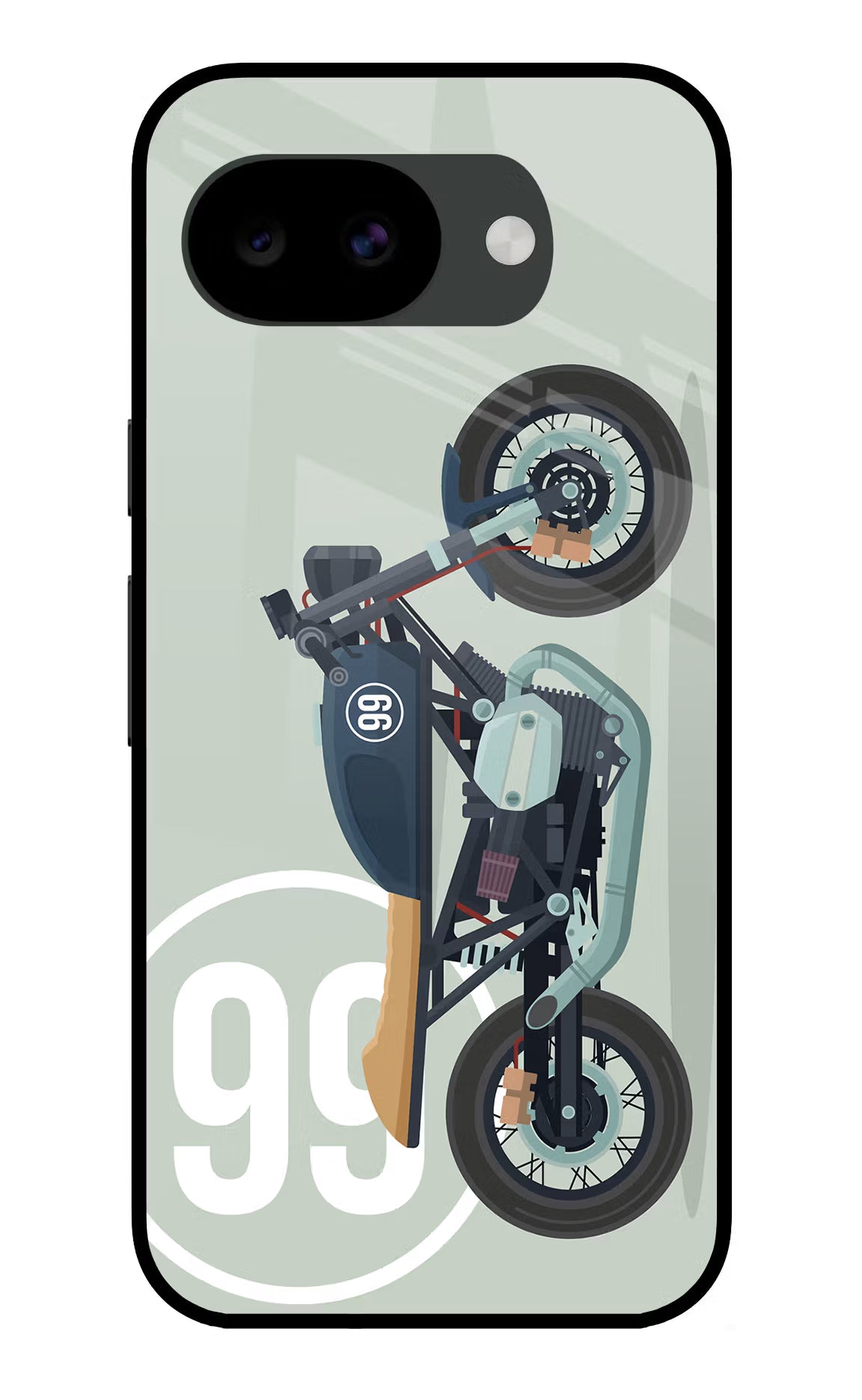 Classic Cafe Racer 99 Google Pixel 10a Glass Case Back Cover by Casekaro