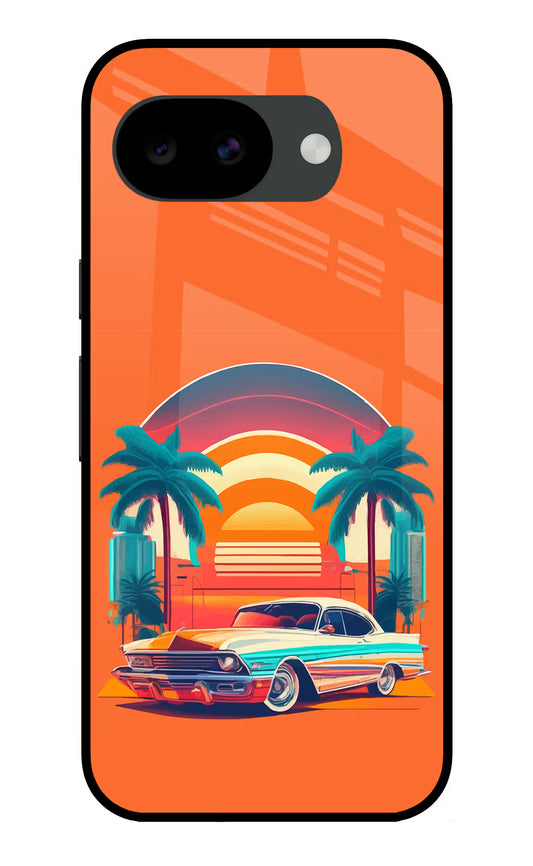 Palm Drive 80s Google Pixel 10a Glass Case