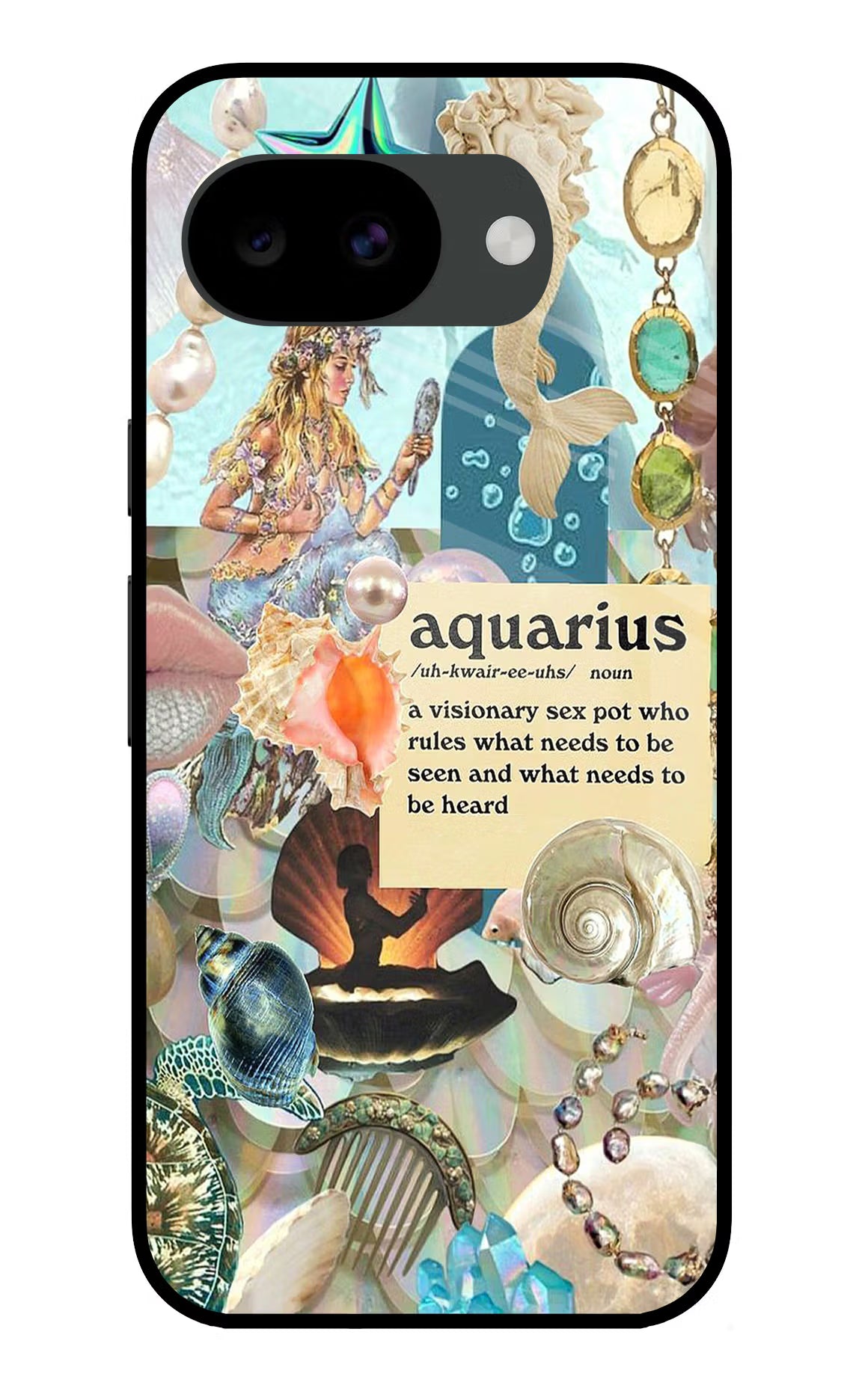 Aquarius Zodiac Google Pixel 10a Glass Case
