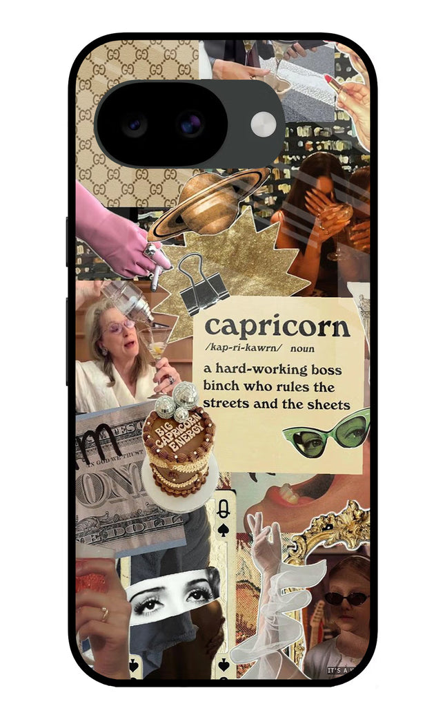 Capricorn Zodiac Google Pixel 10a Glass Case Back Cover by Casekaro