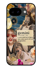 Gemini Zodiac Google Pixel 10a Glass Case Back Cover by Casekaro