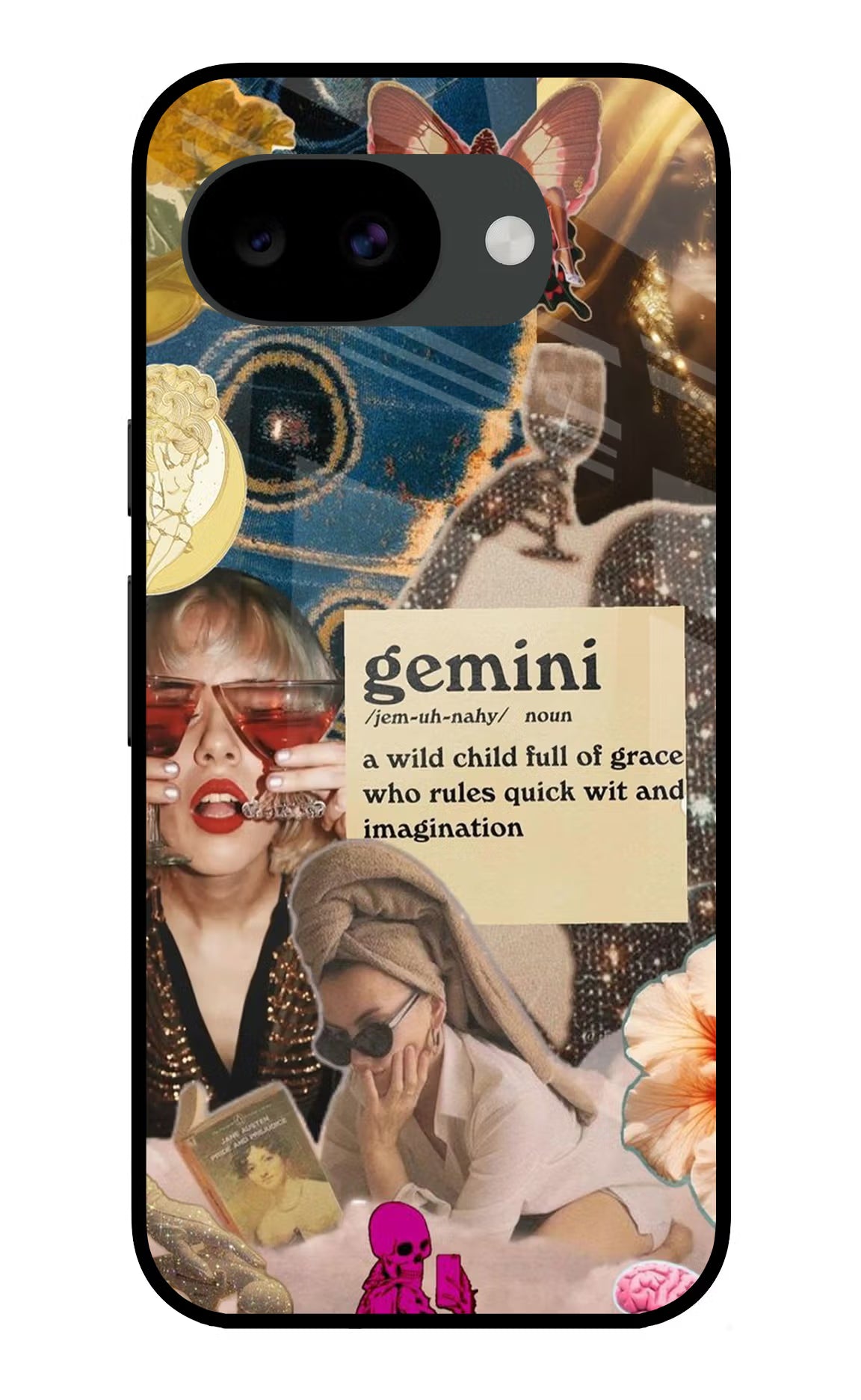 Gemini Zodiac Google Pixel 10a Glass Case Back Cover by Casekaro