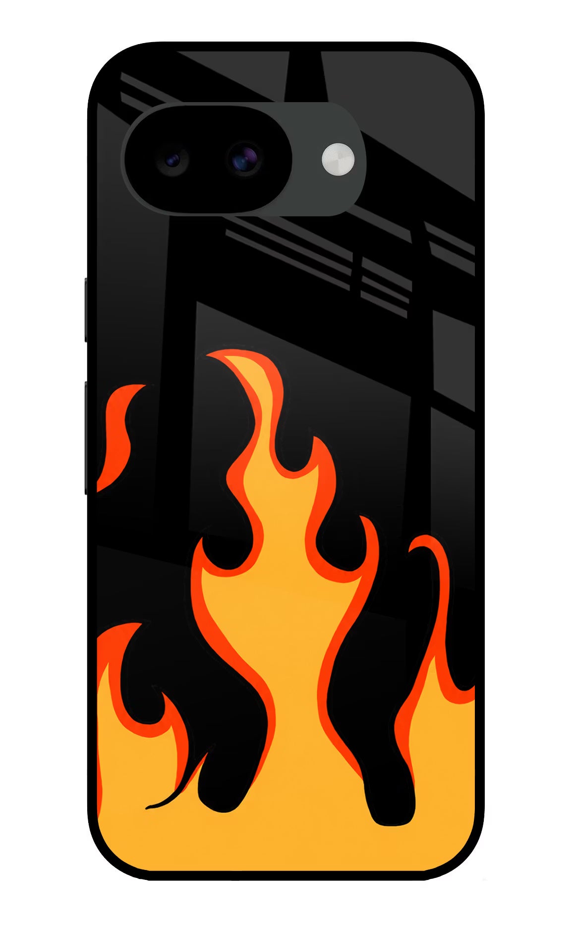 Fired Up – Black Google Pixel 10a Glass Case Back Cover by Casekaro