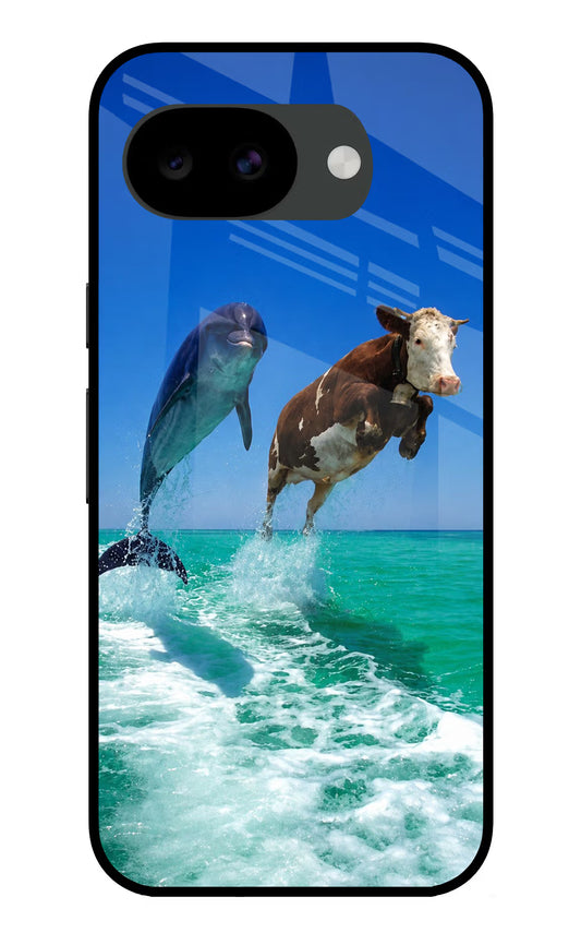 Dolphin vs Cow Google Pixel 10a Glass Case