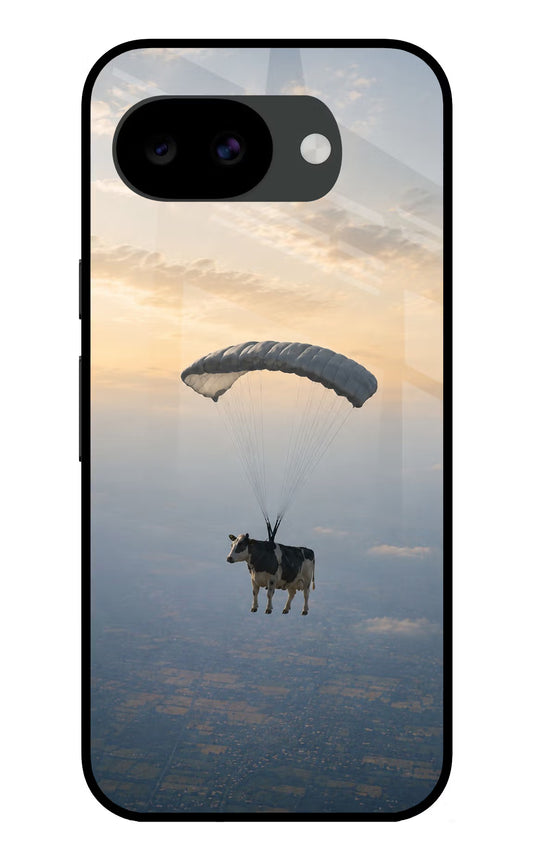 Skydiving Cow Google Pixel 10a Glass Case