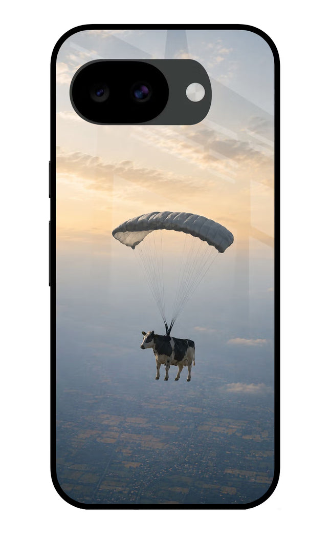 Skydiving Cow Google Pixel 10a Glass Case