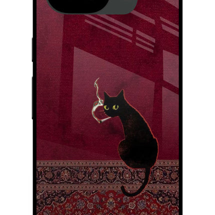 Midnight Cat Google Pixel 10a Glass Case