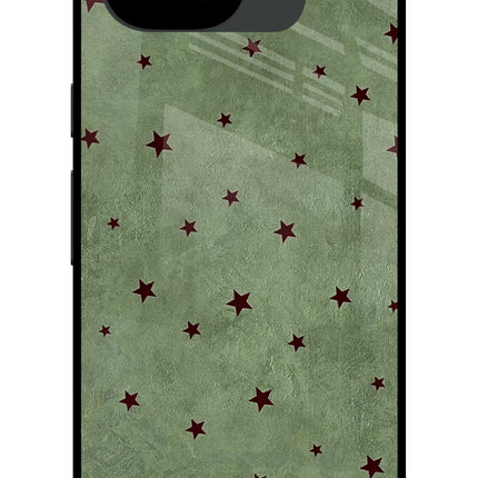 Green Stars Google Pixel 10a Glass Case