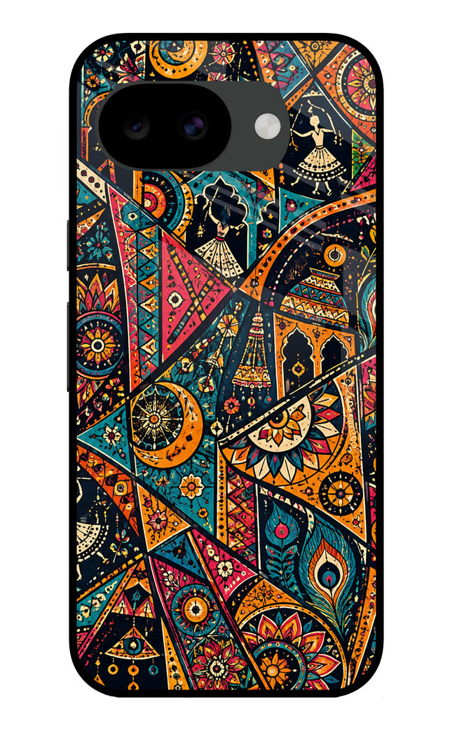Folk Print Google Pixel 10a Glass Case Back Cover by Casekaro