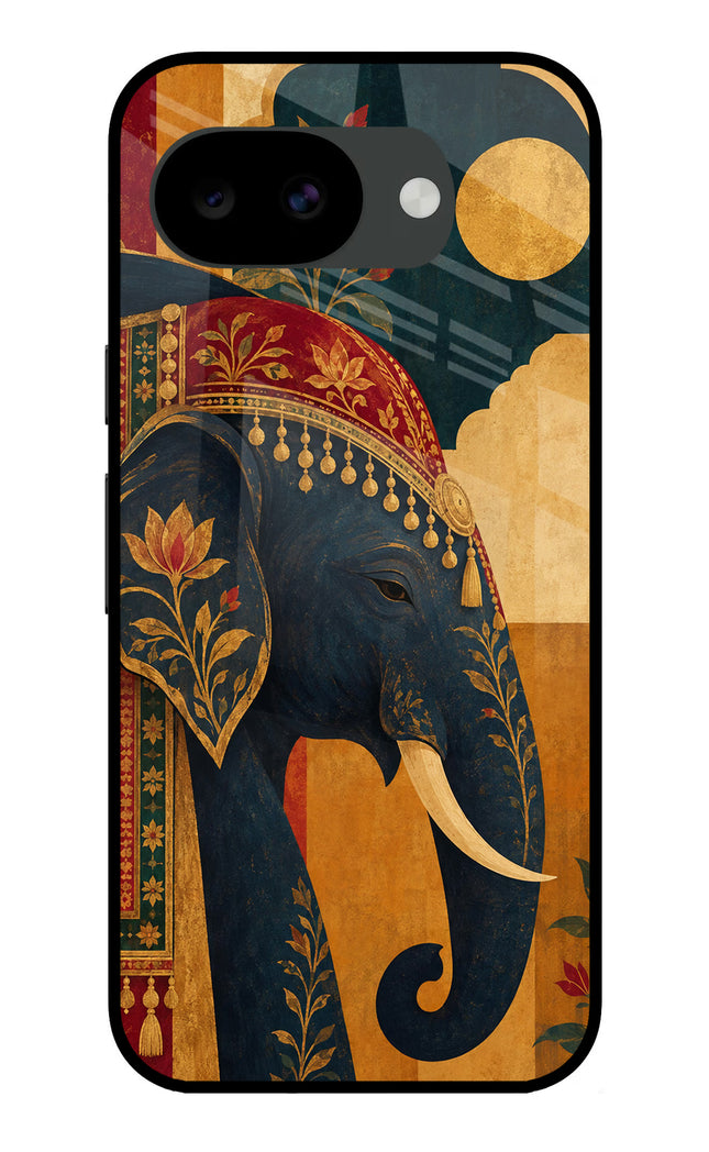 Royal Elephant Google Pixel 10a Glass Case Back Cover by Casekaro