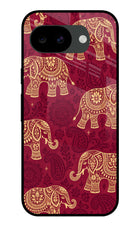 Maroon Elephant Google Pixel 10a Glass Case Back Cover by Casekaro