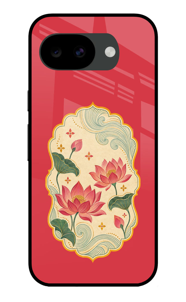 Pink Lotus Google Pixel 10a Glass Case Back Cover by Casekaro