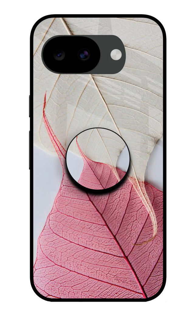 White Pink Leaf Google Pixel 10a Pop Case by Casekaro