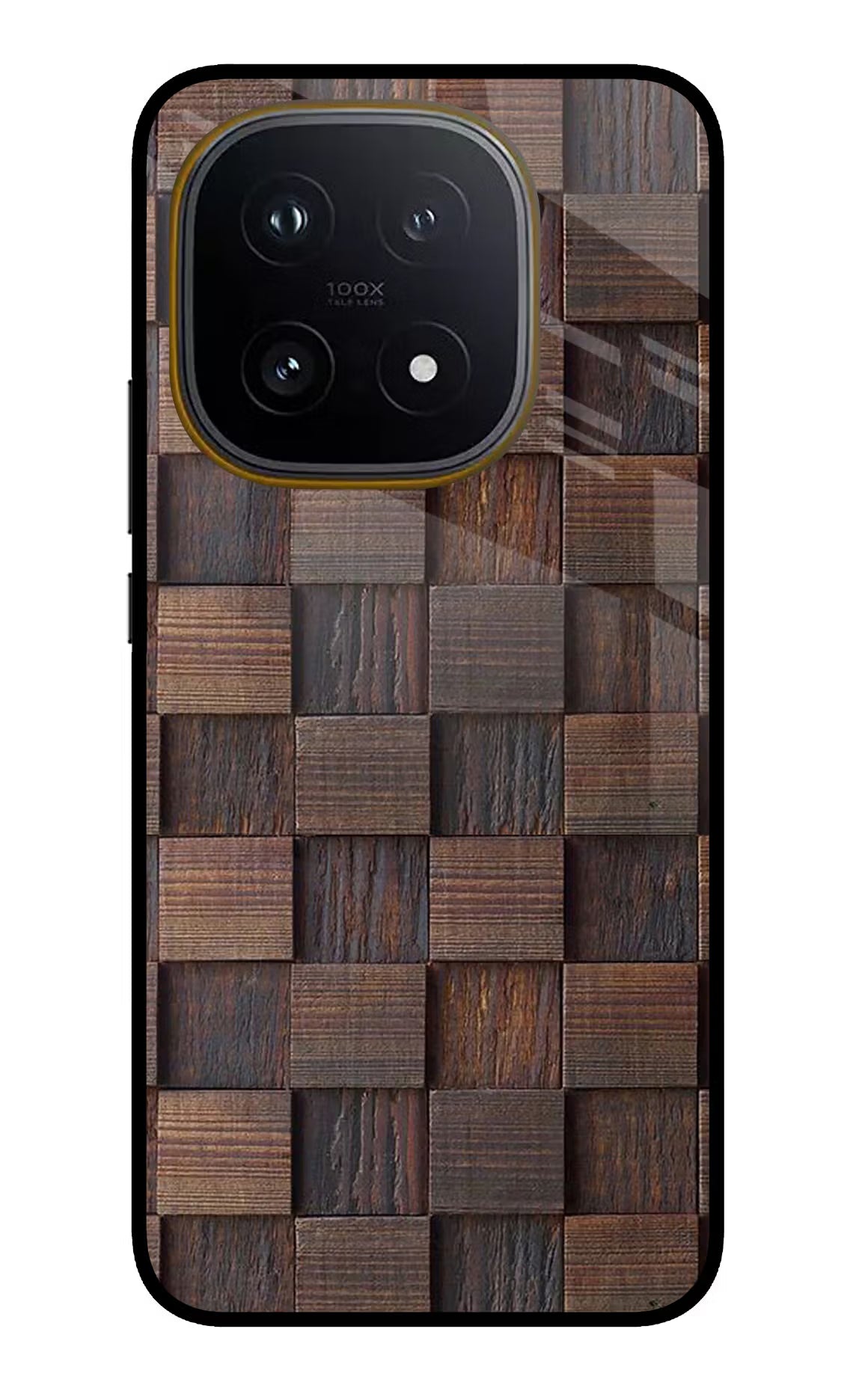 Wooden Cube Design iQOO 15 5G Glass Case Back Cover by Casekaro