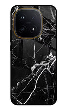 Black Marble Pattern iQOO 15 5G Glass Case
