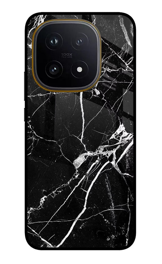 Black Marble Pattern iQOO 15 5G Glass Case