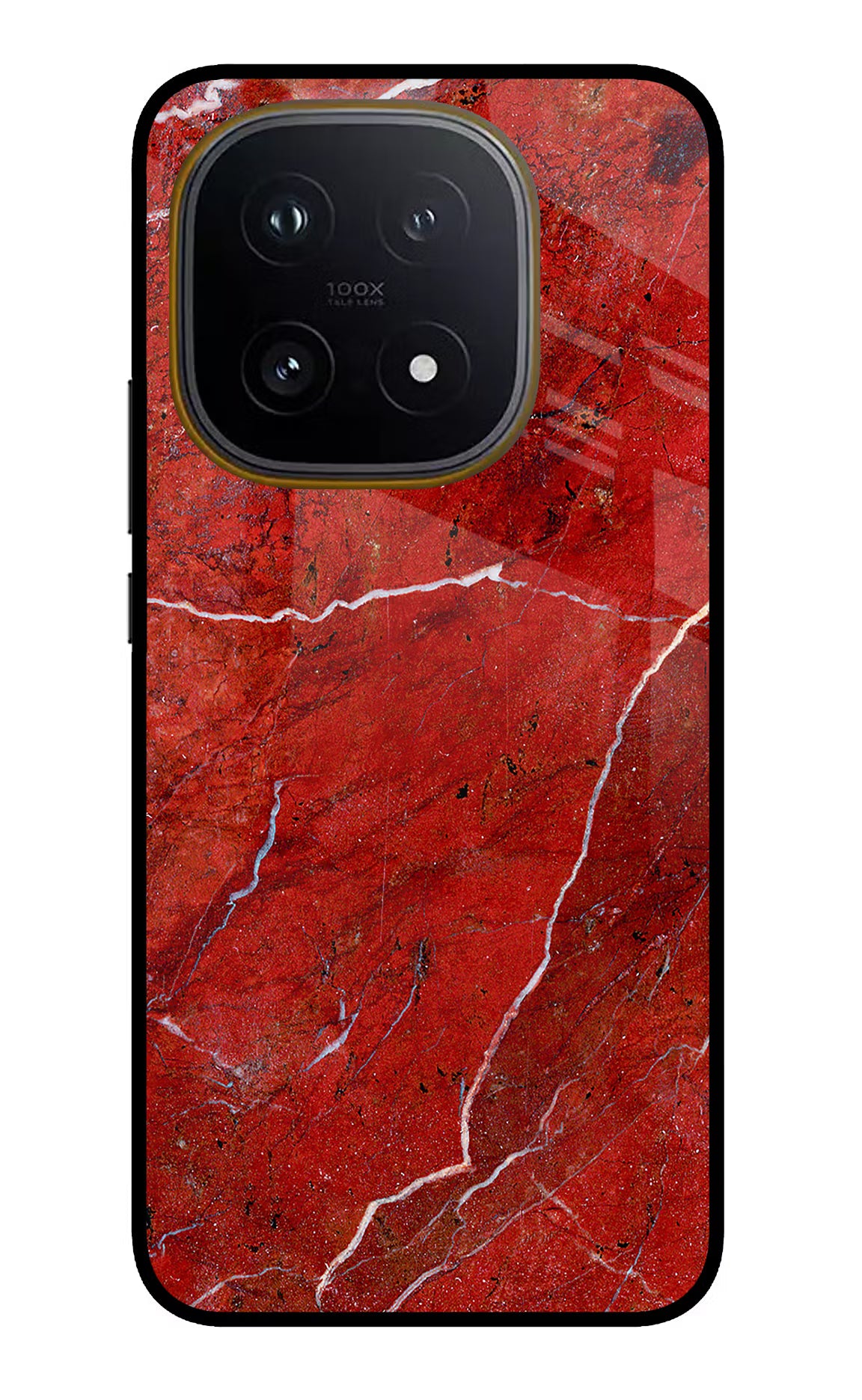 Red Marble Design iQOO 15 5G Glass Case Back Cover by Casekaro