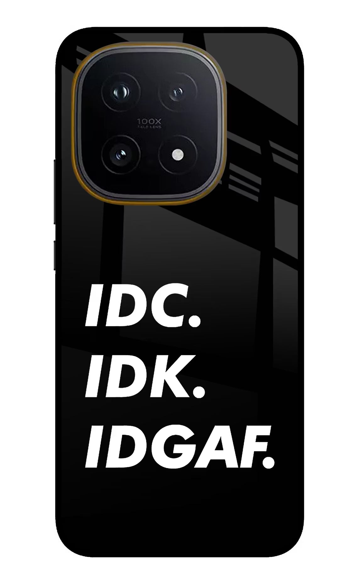 Idc Idk Idgaf iQOO 15 5G Glass Case Back Cover by Casekaro