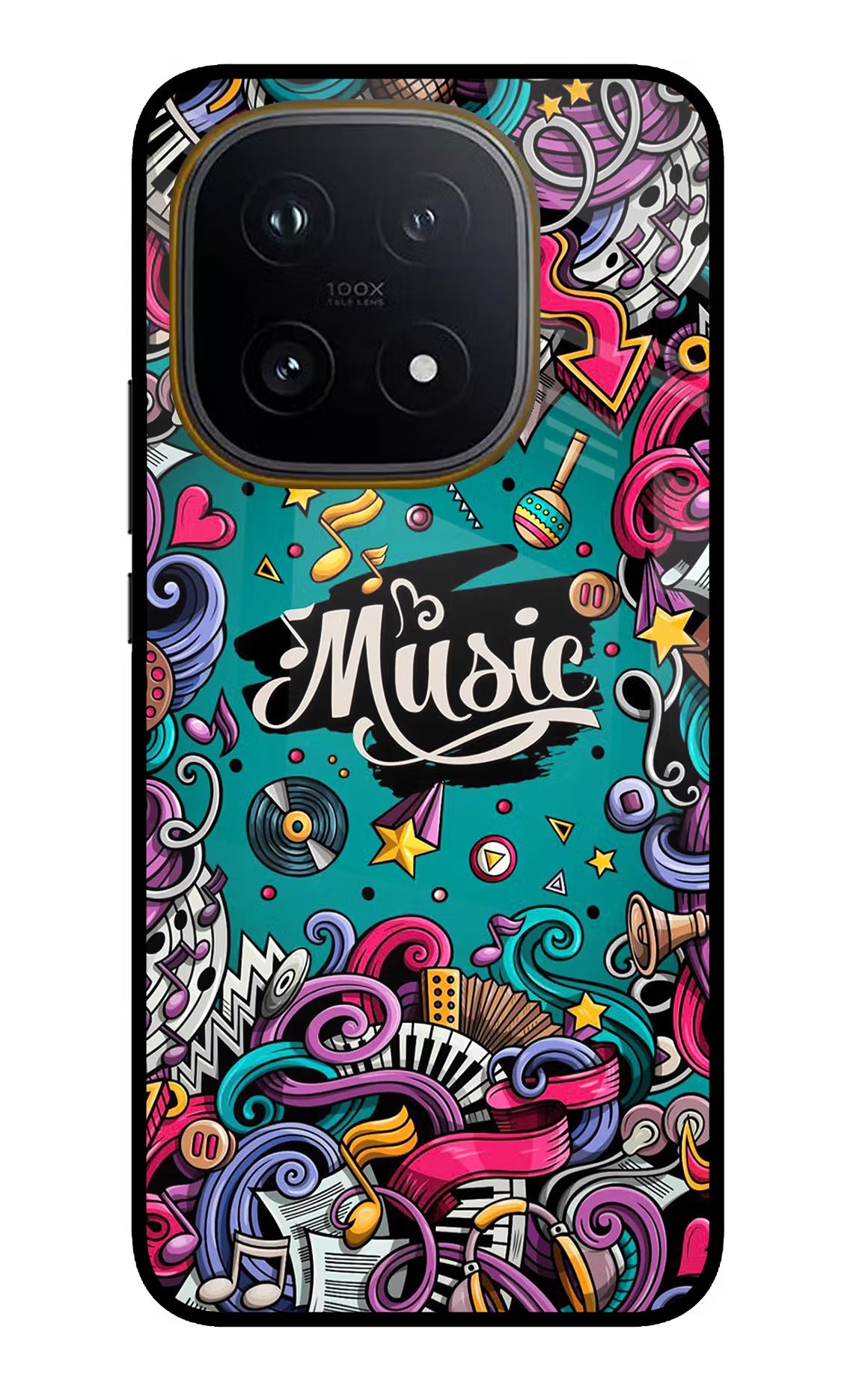Music Graffiti iQOO 15 5G Glass Case Back Cover by Casekaro